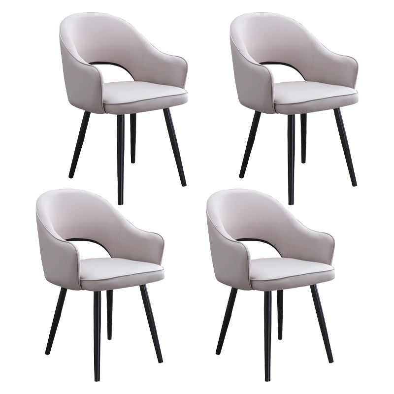 Scandinavian Home Arm Chair Upholstered Open Back Metal Dining Room Chair Light Gray 4 Piece Set Clearhalo ' kitchen&dining_furn' 'Dining Chairs' 'Dining Tables & Seating' 'dining_chair' 'furn' 'furn_dining_chair' 'Furniture' 'furniture_dining_chair' 'Kitchen & Dining Furniture' 'kitchen' 4040536