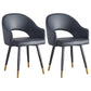 Scandinavian Home Arm Chair Upholstered Open Back Metal Dining Room Chair Gloss Black 2 Piece Set Clearhalo ' kitchen&dining_furn' 'Dining Chairs' 'Dining Tables & Seating' 'dining_chair' 'furn' 'furn_dining_chair' 'Furniture' 'furniture_dining_chair' 'Kitchen & Dining Furniture' 'kitchen' 4040538
