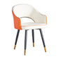 Scandinavian Home Arm Chair Upholstered Open Back Metal Dining Room Chair White-Orange 1 Piece Clearhalo ' kitchen&dining_furn' 'Dining Chairs' 'Dining Tables & Seating' 'dining_chair' 'furn' 'furn_dining_chair' 'Furniture' 'furniture_dining_chair' 'Kitchen & Dining Furniture' 'kitchen' 4040540
