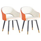 Scandinavian Home Arm Chair Upholstered Open Back Metal Dining Room Chair White-Orange 2 Piece Set Clearhalo ' kitchen&dining_furn' 'Dining Chairs' 'Dining Tables & Seating' 'dining_chair' 'furn' 'furn_dining_chair' 'Furniture' 'furniture_dining_chair' 'Kitchen & Dining Furniture' 'kitchen' 4040541