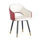 Scandinavian Home Arm Chair Upholstered Open Back Metal Dining Room Chair White-Red 1 Piece Clearhalo ' kitchen&dining_furn' 'Dining Chairs' 'Dining Tables & Seating' 'dining_chair' 'furn' 'furn_dining_chair' 'Furniture' 'furniture_dining_chair' 'Kitchen & Dining Furniture' 'kitchen' 4040549