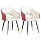 Scandinavian Home Arm Chair Upholstered Open Back Metal Dining Room Chair White-Red 2 Piece Set Clearhalo ' kitchen&dining_furn' 'Dining Chairs' 'Dining Tables & Seating' 'dining_chair' 'furn' 'furn_dining_chair' 'Furniture' 'furniture_dining_chair' 'Kitchen & Dining Furniture' 'kitchen' 4040550