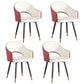 Scandinavian Home Arm Chair Upholstered Open Back Metal Dining Room Chair White-Red 4 Piece Set Clearhalo ' kitchen&dining_furn' 'Dining Chairs' 'Dining Tables & Seating' 'dining_chair' 'furn' 'furn_dining_chair' 'Furniture' 'furniture_dining_chair' 'Kitchen & Dining Furniture' 'kitchen' 4040551
