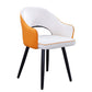 Scandinavian Home Arm Chair Upholstered Open Back Metal Dining Room Chair White-Yellow 1 Piece Clearhalo ' kitchen&dining_furn' 'Dining Chairs' 'Dining Tables & Seating' 'dining_chair' 'furn' 'furn_dining_chair' 'Furniture' 'furniture_dining_chair' 'Kitchen & Dining Furniture' 'kitchen' 4040552