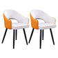 Scandinavian Home Arm Chair Upholstered Open Back Metal Dining Room Chair White-Yellow 2 Piece Set Clearhalo ' kitchen&dining_furn' 'Dining Chairs' 'Dining Tables & Seating' 'dining_chair' 'furn' 'furn_dining_chair' 'Furniture' 'furniture_dining_chair' 'Kitchen & Dining Furniture' 'kitchen' 4040553