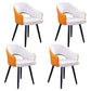 Scandinavian Home Arm Chair Upholstered Open Back Metal Dining Room Chair White-Yellow 4 Piece Set Clearhalo ' kitchen&dining_furn' 'Dining Chairs' 'Dining Tables & Seating' 'dining_chair' 'furn' 'furn_dining_chair' 'Furniture' 'furniture_dining_chair' 'Kitchen & Dining Furniture' 'kitchen' 4040554