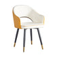Scandinavian Home Arm Chair Upholstered Open Back Metal Dining Room Chair Yellow White 1 Piece Clearhalo ' kitchen&dining_furn' 'Dining Chairs' 'Dining Tables & Seating' 'dining_chair' 'furn' 'furn_dining_chair' 'Furniture' 'furniture_dining_chair' 'Kitchen & Dining Furniture' 'kitchen' 4040555