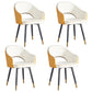 Scandinavian Home Arm Chair Upholstered Open Back Metal Dining Room Chair Yellow White 4 Piece Set Clearhalo ' kitchen&dining_furn' 'Dining Chairs' 'Dining Tables & Seating' 'dining_chair' 'furn' 'furn_dining_chair' 'Furniture' 'furniture_dining_chair' 'Kitchen & Dining Furniture' 'kitchen' 4040557
