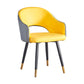 Scandinavian Home Arm Chair Upholstered Open Back Metal Dining Room Chair Gray-Yellow 1 Piece Clearhalo ' kitchen&dining_furn' 'Dining Chairs' 'Dining Tables & Seating' 'dining_chair' 'furn' 'furn_dining_chair' 'Furniture' 'furniture_dining_chair' 'Kitchen & Dining Furniture' 'kitchen' 4040567