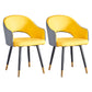 Scandinavian Home Arm Chair Upholstered Open Back Metal Dining Room Chair Gray-Yellow 2 Piece Set Clearhalo ' kitchen&dining_furn' 'Dining Chairs' 'Dining Tables & Seating' 'dining_chair' 'furn' 'furn_dining_chair' 'Furniture' 'furniture_dining_chair' 'Kitchen & Dining Furniture' 'kitchen' 4040568