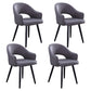 Scandinavian Home Arm Chair Upholstered Open Back Metal Dining Room Chair Dark Gray-Black 4 Piece Set Clearhalo ' kitchen&dining_furn' 'Dining Chairs' 'Dining Tables & Seating' 'dining_chair' 'furn' 'furn_dining_chair' 'Furniture' 'furniture_dining_chair' 'Kitchen & Dining Furniture' 'kitchen' 4040572