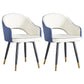 Scandinavian Home Arm Chair Upholstered Open Back Metal Dining Room Chair Dark Blue-White 2 Piece Set Clearhalo ' kitchen&dining_furn' 'Dining Chairs' 'Dining Tables & Seating' 'dining_chair' 'furn' 'furn_dining_chair' 'Furniture' 'furniture_dining_chair' 'Kitchen & Dining Furniture' 'kitchen' 4040574
