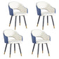 Scandinavian Home Arm Chair Upholstered Open Back Metal Dining Room Chair Dark Blue-White 4 Piece Set Clearhalo ' kitchen&dining_furn' 'Dining Chairs' 'Dining Tables & Seating' 'dining_chair' 'furn' 'furn_dining_chair' 'Furniture' 'furniture_dining_chair' 'Kitchen & Dining Furniture' 'kitchen' 4040575