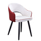 Scandinavian Home Arm Chair Upholstered Open Back Metal Dining Room Chair Burgundy-White 1 Piece Clearhalo ' kitchen&dining_furn' 'Dining Chairs' 'Dining Tables & Seating' 'dining_chair' 'furn' 'furn_dining_chair' 'Furniture' 'furniture_dining_chair' 'Kitchen & Dining Furniture' 'kitchen' 4040576