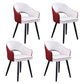 Scandinavian Home Arm Chair Upholstered Open Back Metal Dining Room Chair Burgundy-White 4 Piece Set Clearhalo ' kitchen&dining_furn' 'Dining Chairs' 'Dining Tables & Seating' 'dining_chair' 'furn' 'furn_dining_chair' 'Furniture' 'furniture_dining_chair' 'Kitchen & Dining Furniture' 'kitchen' 4040578