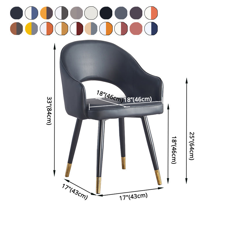 Scandinavian Home Arm Chair Upholstered Open Back Metal Dining Room Chair Clearhalo ' kitchen&dining_furn' 'Dining Chairs' 'Dining Tables & Seating' 'dining_chair' 'furn' 'furn_dining_chair' 'Furniture' 'furniture_dining_chair' 'Kitchen & Dining Furniture' 'kitchen' 4040585