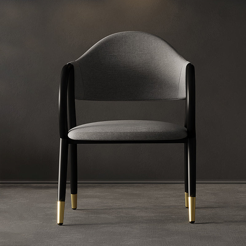 Industrial Leather Restaurant Arm Chair Open Back Dining Chair with Metal Legs Grey 1 Piece Clearhalo ' kitchen&dining_furn' 'Dining Chairs' 'Dining Tables & Seating' 'dining_chair' 'furn' 'furn_dining_chair' 'Furniture' 'furniture_dining_chair' 'Kitchen & Dining Furniture' 'kitchen' 4040587