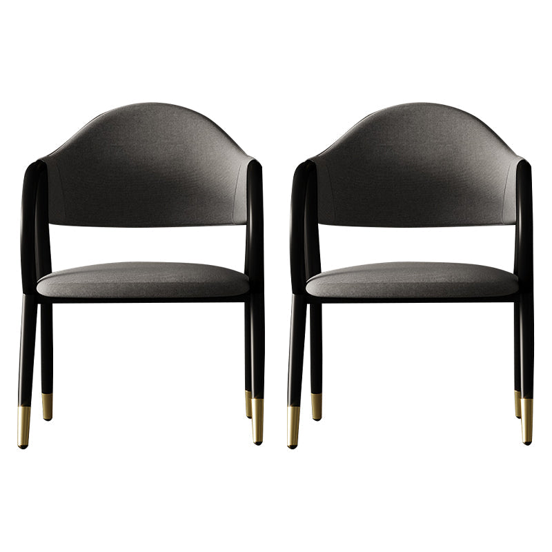 Industrial Leather Restaurant Arm Chair Open Back Dining Chair with Metal Legs Grey 2 Piece Set Clearhalo ' kitchen&dining_furn' 'Dining Chairs' 'Dining Tables & Seating' 'dining_chair' 'furn' 'furn_dining_chair' 'Furniture' 'furniture_dining_chair' 'Kitchen & Dining Furniture' 'kitchen' 4040588