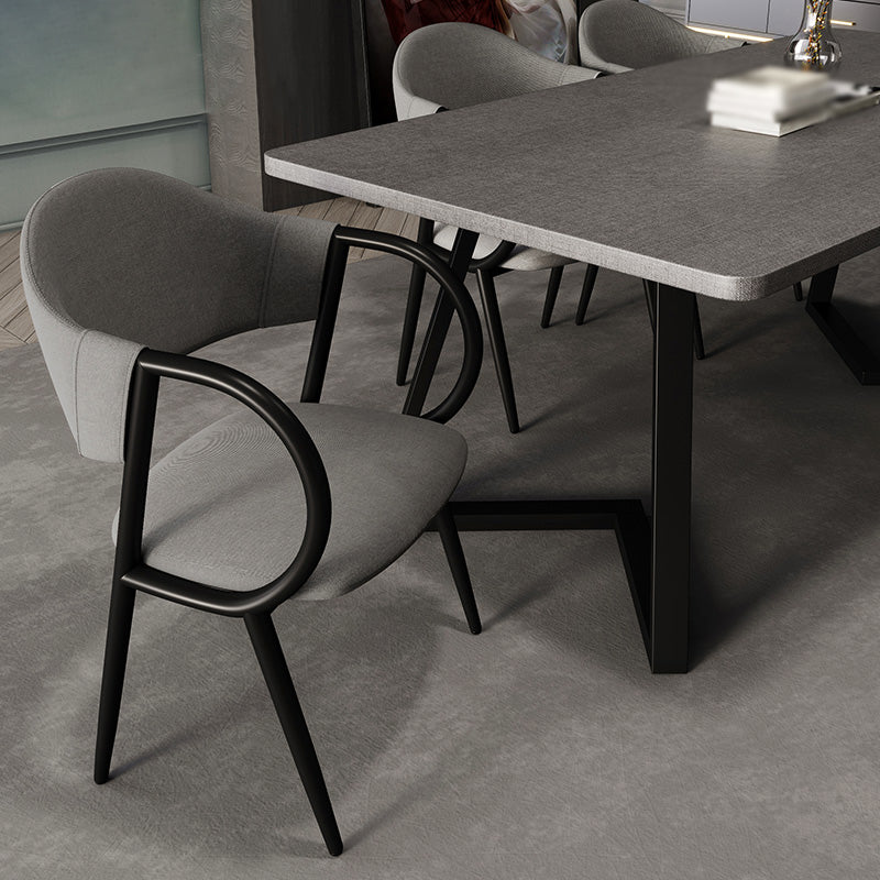 Industrial Leather Restaurant Arm Chair Open Back Dining Chair with Metal Legs Clearhalo ' kitchen&dining_furn' 'Dining Chairs' 'Dining Tables & Seating' 'dining_chair' 'furn' 'furn_dining_chair' 'Furniture' 'furniture_dining_chair' 'Kitchen & Dining Furniture' 'kitchen' 4040589