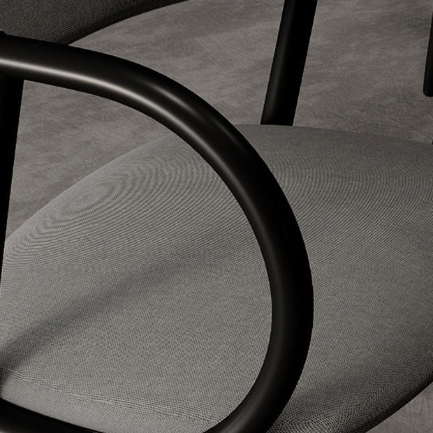 Industrial Leather Restaurant Arm Chair Open Back Dining Chair with Metal Legs Clearhalo ' kitchen&dining_furn' 'Dining Chairs' 'Dining Tables & Seating' 'dining_chair' 'furn' 'furn_dining_chair' 'Furniture' 'furniture_dining_chair' 'Kitchen & Dining Furniture' 'kitchen' 4040598