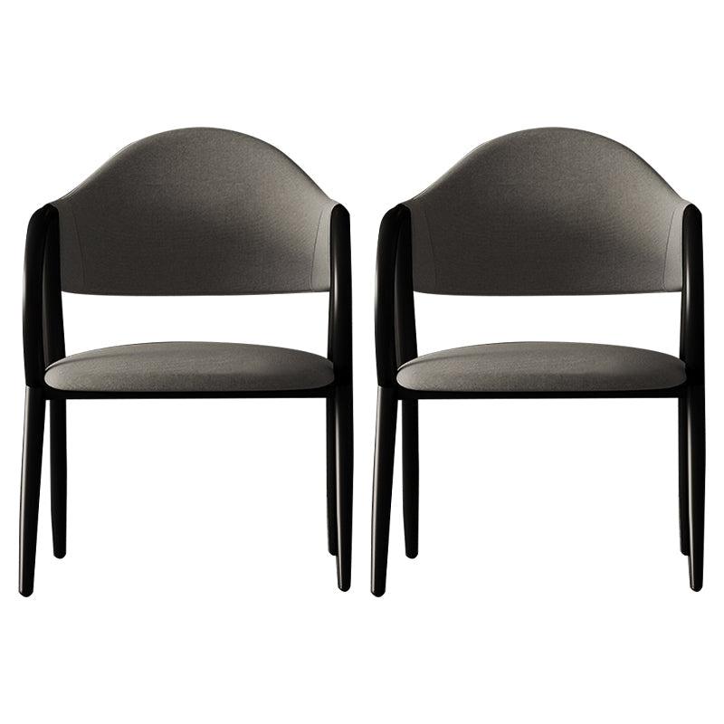 Industrial Leather Restaurant Arm Chair Open Back Dining Chair with Metal Legs Light Gray 2 Piece Set Clearhalo ' kitchen&dining_furn' 'Dining Chairs' 'Dining Tables & Seating' 'dining_chair' 'furn' 'furn_dining_chair' 'Furniture' 'furniture_dining_chair' 'Kitchen & Dining Furniture' 'kitchen' 4040601