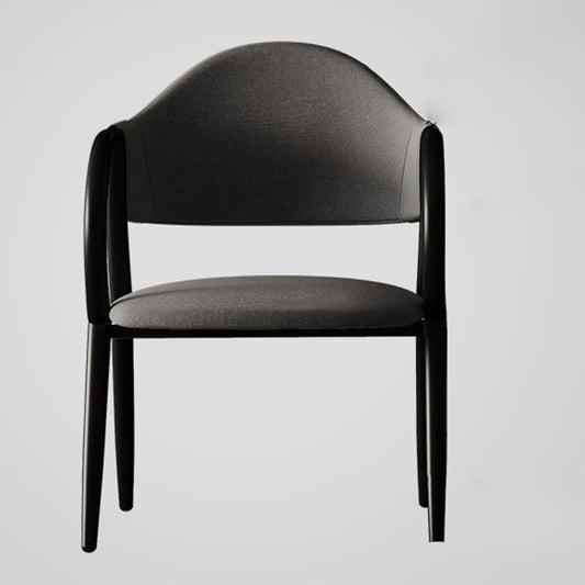 Industrial Leather Restaurant Arm Chair Open Back Dining Chair with Metal Legs Clearhalo ' kitchen&dining_furn' 'Dining Chairs' 'Dining Tables & Seating' 'dining_chair' 'furn' 'furn_dining_chair' 'Furniture' 'furniture_dining_chair' 'Kitchen & Dining Furniture' 'kitchen' 4040602