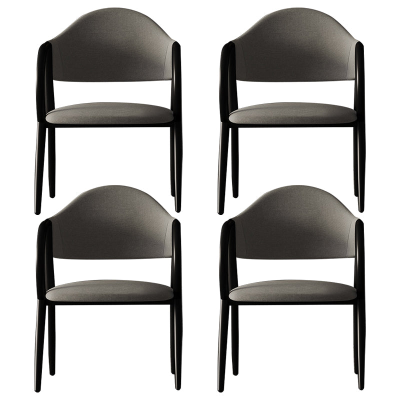 Industrial Leather Restaurant Arm Chair Open Back Dining Chair with Metal Legs Light Gray 4 Piece Set Clearhalo ' kitchen&dining_furn' 'Dining Chairs' 'Dining Tables & Seating' 'dining_chair' 'furn' 'furn_dining_chair' 'Furniture' 'furniture_dining_chair' 'Kitchen & Dining Furniture' 'kitchen' 4040603