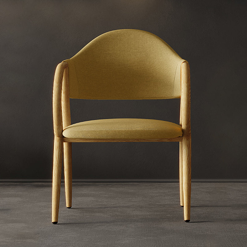 Industrial Leather Restaurant Arm Chair Open Back Dining Chair with Metal Legs Yellow 1 Piece Clearhalo ' kitchen&dining_furn' 'Dining Chairs' 'Dining Tables & Seating' 'dining_chair' 'furn' 'furn_dining_chair' 'Furniture' 'furniture_dining_chair' 'Kitchen & Dining Furniture' 'kitchen' 4040604