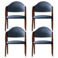Industrial Leather Restaurant Arm Chair Open Back Dining Chair with Metal Legs Blue 4 Piece Set Clearhalo ' kitchen&dining_furn' 'Dining Chairs' 'Dining Tables & Seating' 'dining_chair' 'furn' 'furn_dining_chair' 'Furniture' 'furniture_dining_chair' 'Kitchen & Dining Furniture' 'kitchen' 4040609