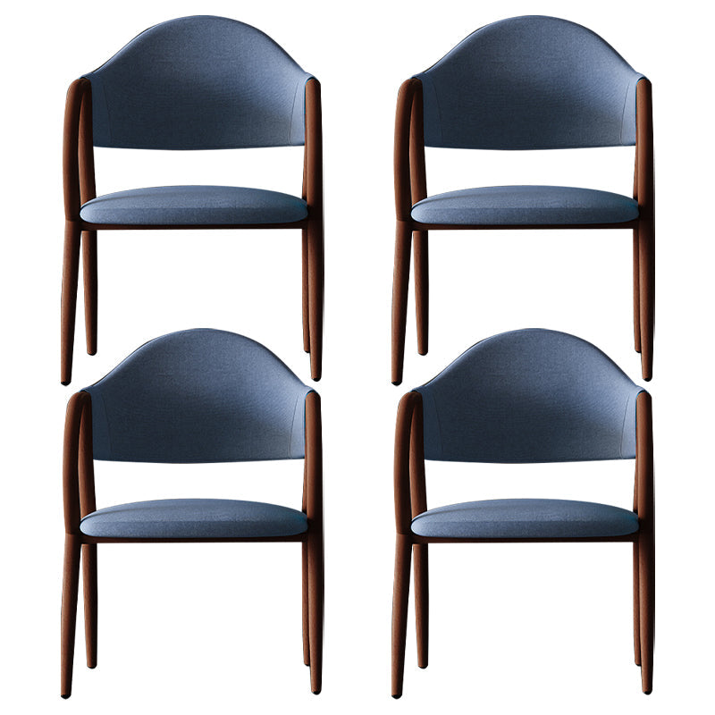 Industrial Leather Restaurant Arm Chair Open Back Dining Chair with Metal Legs Blue 4 Piece Set Clearhalo ' kitchen&dining_furn' 'Dining Chairs' 'Dining Tables & Seating' 'dining_chair' 'furn' 'furn_dining_chair' 'Furniture' 'furniture_dining_chair' 'Kitchen & Dining Furniture' 'kitchen' 4040609