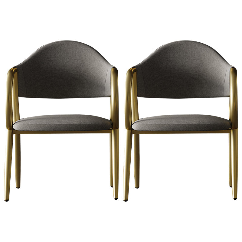 Industrial Leather Restaurant Arm Chair Open Back Dining Chair with Metal Legs Smoke Gray 2 Piece Set Clearhalo ' kitchen&dining_furn' 'Dining Chairs' 'Dining Tables & Seating' 'dining_chair' 'furn' 'furn_dining_chair' 'Furniture' 'furniture_dining_chair' 'Kitchen & Dining Furniture' 'kitchen' 4040611