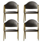 Industrial Leather Restaurant Arm Chair Open Back Dining Chair with Metal Legs Smoke Gray 4 Piece Set Clearhalo ' kitchen&dining_furn' 'Dining Chairs' 'Dining Tables & Seating' 'dining_chair' 'furn' 'furn_dining_chair' 'Furniture' 'furniture_dining_chair' 'Kitchen & Dining Furniture' 'kitchen' 4040612