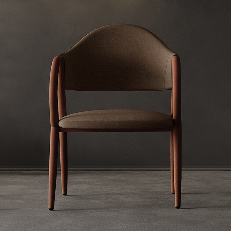 Industrial Leather Restaurant Arm Chair Open Back Dining Chair with Metal Legs Coffee 1 Piece Clearhalo ' kitchen&dining_furn' 'Dining Chairs' 'Dining Tables & Seating' 'dining_chair' 'furn' 'furn_dining_chair' 'Furniture' 'furniture_dining_chair' 'Kitchen & Dining Furniture' 'kitchen' 4040613