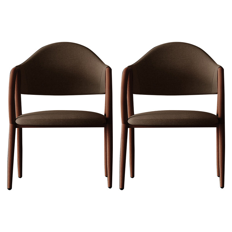 Industrial Leather Restaurant Arm Chair Open Back Dining Chair with Metal Legs Coffee 2 Piece Set Clearhalo ' kitchen&dining_furn' 'Dining Chairs' 'Dining Tables & Seating' 'dining_chair' 'furn' 'furn_dining_chair' 'Furniture' 'furniture_dining_chair' 'Kitchen & Dining Furniture' 'kitchen' 4040614