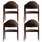 Industrial Leather Restaurant Arm Chair Open Back Dining Chair with Metal Legs Coffee 4 Piece Set Clearhalo ' kitchen&dining_furn' 'Dining Chairs' 'Dining Tables & Seating' 'dining_chair' 'furn' 'furn_dining_chair' 'Furniture' 'furniture_dining_chair' 'Kitchen & Dining Furniture' 'kitchen' 4040615