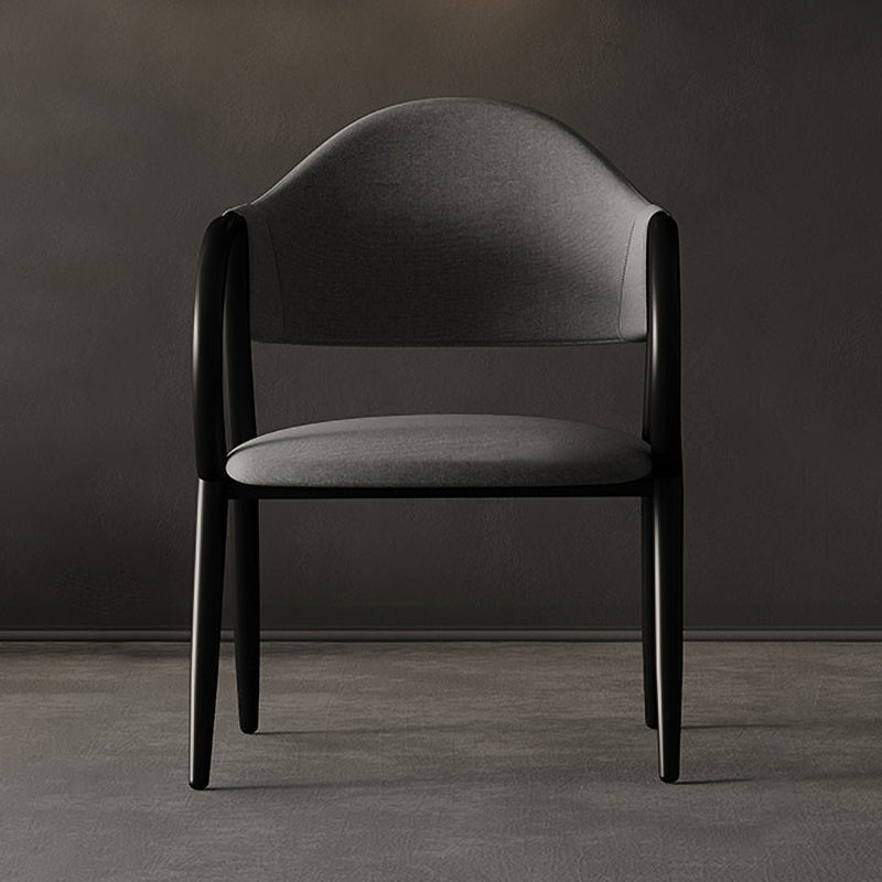 Industrial Leather Restaurant Arm Chair Open Back Dining Chair with Metal Legs Gray Black 1 Piece Clearhalo ' kitchen&dining_furn' 'Dining Chairs' 'Dining Tables & Seating' 'dining_chair' 'furn' 'furn_dining_chair' 'Furniture' 'furniture_dining_chair' 'Kitchen & Dining Furniture' 'kitchen' 4040619