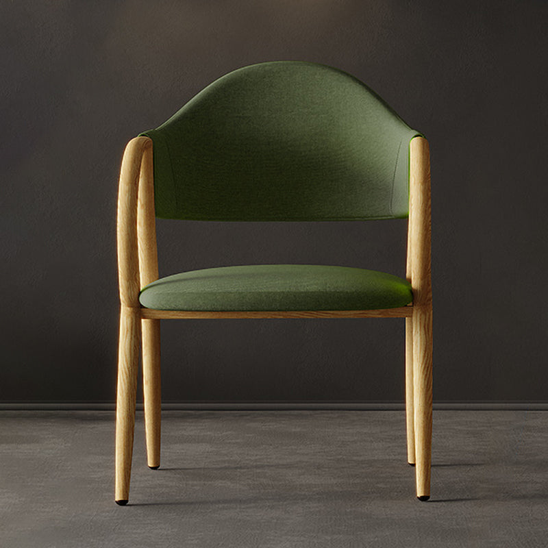 Industrial Leather Restaurant Arm Chair Open Back Dining Chair with Metal Legs Blackish Green 1 Piece Clearhalo ' kitchen&dining_furn' 'Dining Chairs' 'Dining Tables & Seating' 'dining_chair' 'furn' 'furn_dining_chair' 'Furniture' 'furniture_dining_chair' 'Kitchen & Dining Furniture' 'kitchen' 4040622