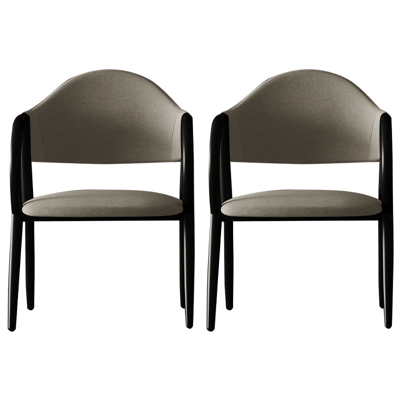 Industrial Leather Restaurant Arm Chair Open Back Dining Chair with Metal Legs Beige 2 Piece Set Clearhalo ' kitchen&dining_furn' 'Dining Chairs' 'Dining Tables & Seating' 'dining_chair' 'furn' 'furn_dining_chair' 'Furniture' 'furniture_dining_chair' 'Kitchen & Dining Furniture' 'kitchen' 4040626