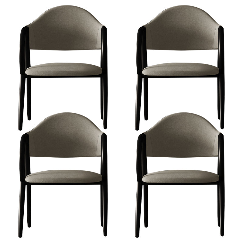 Industrial Leather Restaurant Arm Chair Open Back Dining Chair with Metal Legs Beige 4 Piece Set Clearhalo ' kitchen&dining_furn' 'Dining Chairs' 'Dining Tables & Seating' 'dining_chair' 'furn' 'furn_dining_chair' 'Furniture' 'furniture_dining_chair' 'Kitchen & Dining Furniture' 'kitchen' 4040627