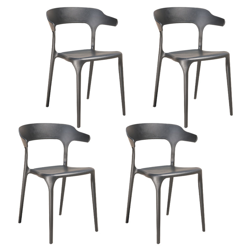 Glam Style Dining Chairs Plastic Dining Armless Side Chair for Kitchen (Set of 4) Black Clearhalo ' kitchen&dining_furn' 'Dining Chairs' 'Dining Tables & Seating' 'dining_chair' 'furn' 'furn_dining_chair' 'Furniture' 'furniture_dining_chair' 'Kitchen & Dining Furniture' 'kitchen' 4040630