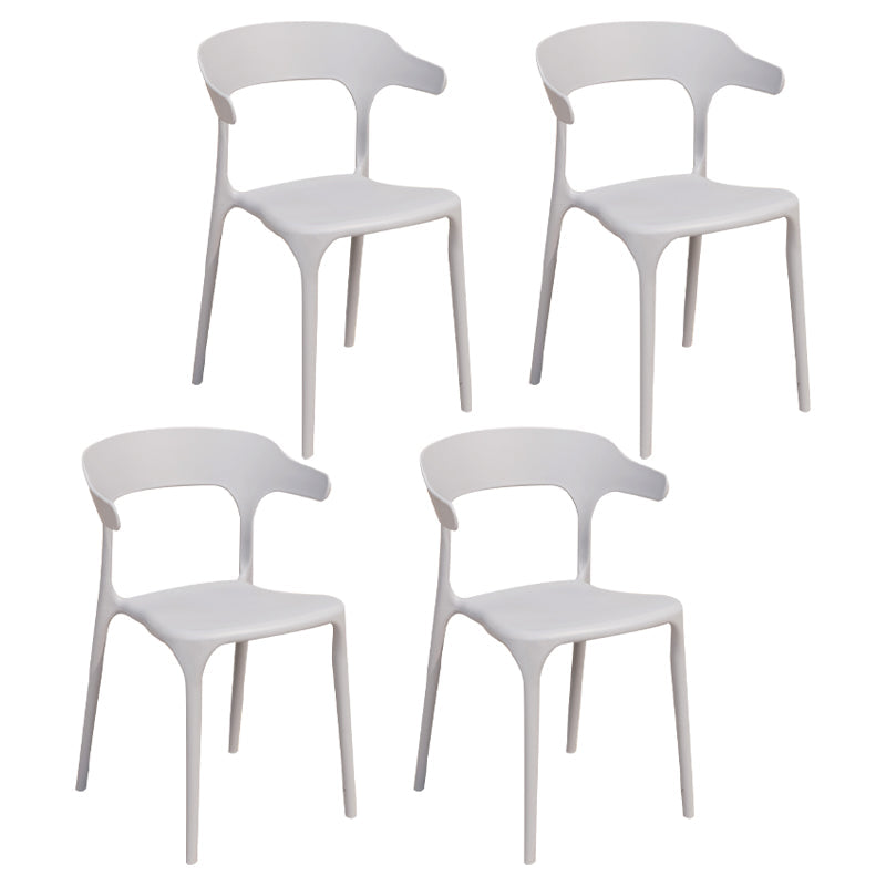 Glam Style Dining Chairs Plastic Dining Armless Side Chair for Kitchen (Set of 4) Grey Clearhalo ' kitchen&dining_furn' 'Dining Chairs' 'Dining Tables & Seating' 'dining_chair' 'furn' 'furn_dining_chair' 'Furniture' 'furniture_dining_chair' 'Kitchen & Dining Furniture' 'kitchen' 4040632