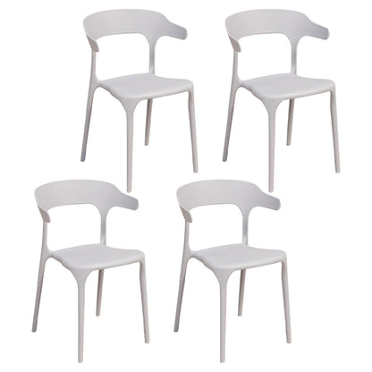 Glam Style Dining Chairs Plastic Dining Armless Side Chair for Kitchen (Set of 4) Grey Clearhalo ' kitchen&dining_furn' 'Dining Chairs' 'Dining Tables & Seating' 'dining_chair' 'furn' 'furn_dining_chair' 'Furniture' 'furniture_dining_chair' 'Kitchen & Dining Furniture' 'kitchen' 4040632