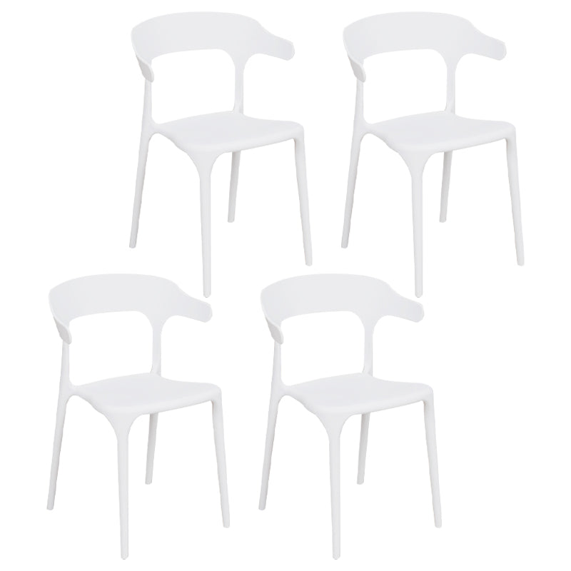 Glam Style Dining Chairs Plastic Dining Armless Side Chair for Kitchen (Set of 4) White Clearhalo ' kitchen&dining_furn' 'Dining Chairs' 'Dining Tables & Seating' 'dining_chair' 'furn' 'furn_dining_chair' 'Furniture' 'furniture_dining_chair' 'Kitchen & Dining Furniture' 'kitchen' 4040633