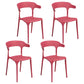 Glam Style Dining Chairs Plastic Dining Armless Side Chair for Kitchen (Set of 4) Red Clearhalo ' kitchen&dining_furn' 'Dining Chairs' 'Dining Tables & Seating' 'dining_chair' 'furn' 'furn_dining_chair' 'Furniture' 'furniture_dining_chair' 'Kitchen & Dining Furniture' 'kitchen' 4040635