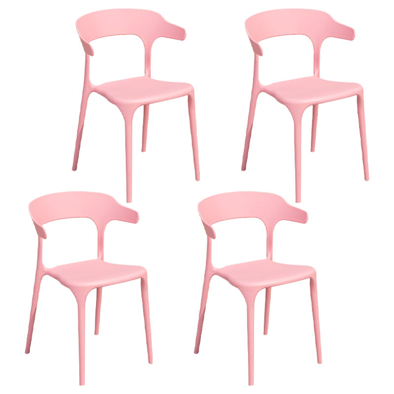 Glam Style Dining Chairs Plastic Dining Armless Side Chair for Kitchen (Set of 4) Pink Clearhalo ' kitchen&dining_furn' 'Dining Chairs' 'Dining Tables & Seating' 'dining_chair' 'furn' 'furn_dining_chair' 'Furniture' 'furniture_dining_chair' 'Kitchen & Dining Furniture' 'kitchen' 4040637