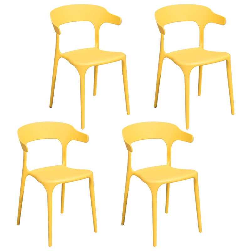 Glam Style Dining Chairs Plastic Dining Armless Side Chair for Kitchen (Set of 4) Yellow Clearhalo ' kitchen&dining_furn' 'Dining Chairs' 'Dining Tables & Seating' 'dining_chair' 'furn' 'furn_dining_chair' 'Furniture' 'furniture_dining_chair' 'Kitchen & Dining Furniture' 'kitchen' 4040639