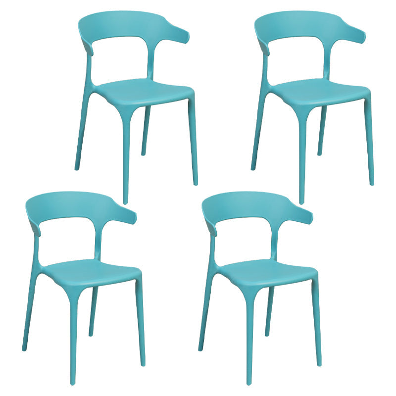 Glam Style Dining Chairs Plastic Dining Armless Side Chair for Kitchen (Set of 4) Blue Clearhalo ' kitchen&dining_furn' 'Dining Chairs' 'Dining Tables & Seating' 'dining_chair' 'furn' 'furn_dining_chair' 'Furniture' 'furniture_dining_chair' 'Kitchen & Dining Furniture' 'kitchen' 4040641