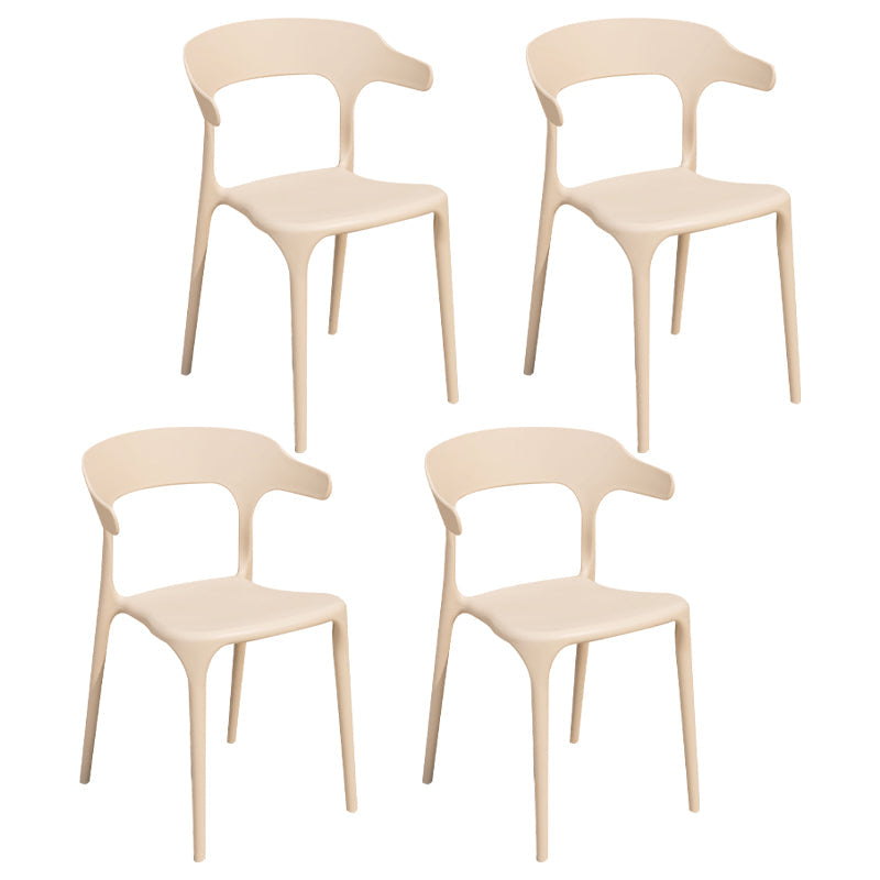 Glam Style Dining Chairs Plastic Dining Armless Side Chair for Kitchen (Set of 4) Beige Clearhalo ' kitchen&dining_furn' 'Dining Chairs' 'Dining Tables & Seating' 'dining_chair' 'furn' 'furn_dining_chair' 'Furniture' 'furniture_dining_chair' 'Kitchen & Dining Furniture' 'kitchen' 4040645