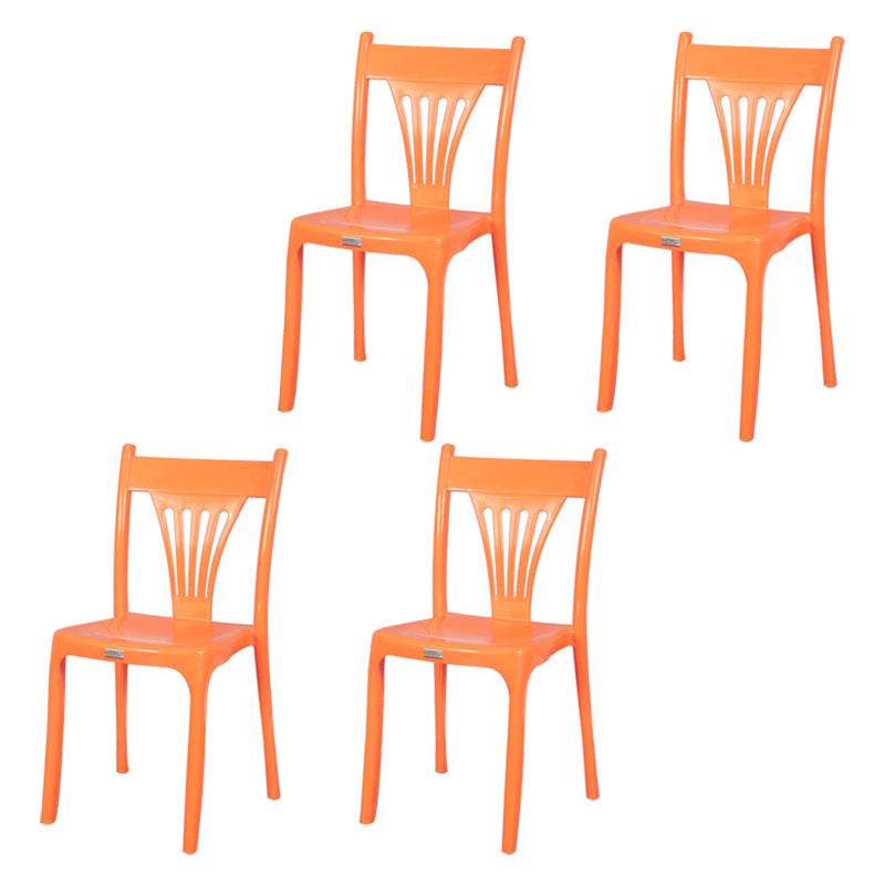 Contemporary Style Dining Chairs Plastic Dining Armless Side Chair for Kitchen Orange 4 Piece Set Clearhalo ' kitchen&dining_furn' 'Dining Chairs' 'Dining Tables & Seating' 'dining_chair' 'furn' 'furn_dining_chair' 'Furniture' 'furniture_dining_chair' 'Kitchen & Dining Furniture' 'kitchen' 4040652