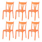 Contemporary Style Dining Chairs Plastic Dining Armless Side Chair for Kitchen Orange 6 Piece Set Clearhalo ' kitchen&dining_furn' 'Dining Chairs' 'Dining Tables & Seating' 'dining_chair' 'furn' 'furn_dining_chair' 'Furniture' 'furniture_dining_chair' 'Kitchen & Dining Furniture' 'kitchen' 4040653